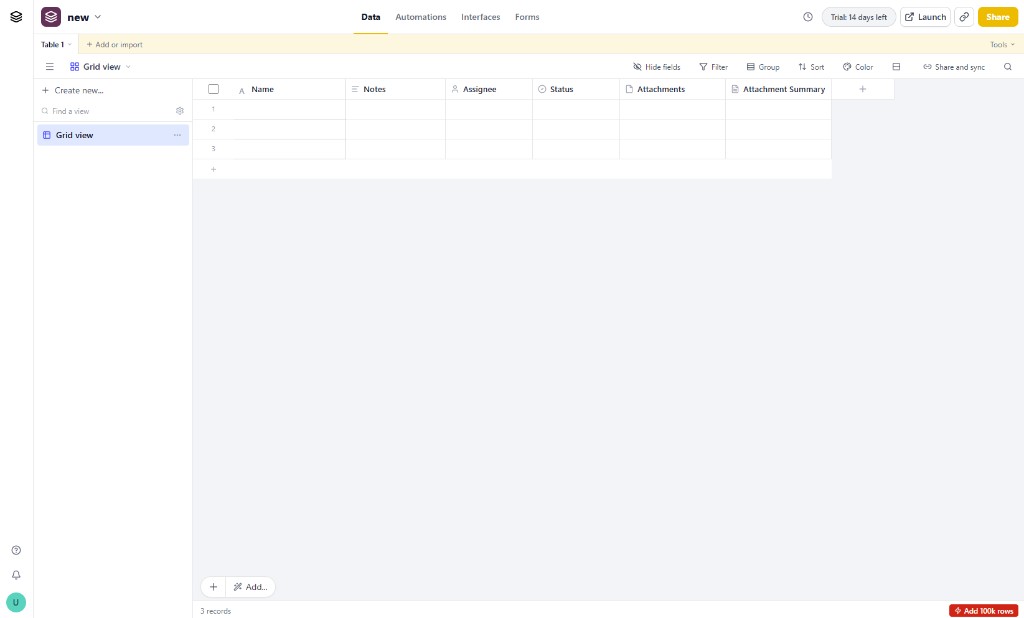 An image of the Airtable Clone project.